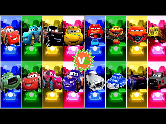 McQueen Car All Video Megamix 🆚Lighting McQueen Eater🆚McQueen Red Car 🎶 Tiles Hop EDM Rush Gameplay🎯