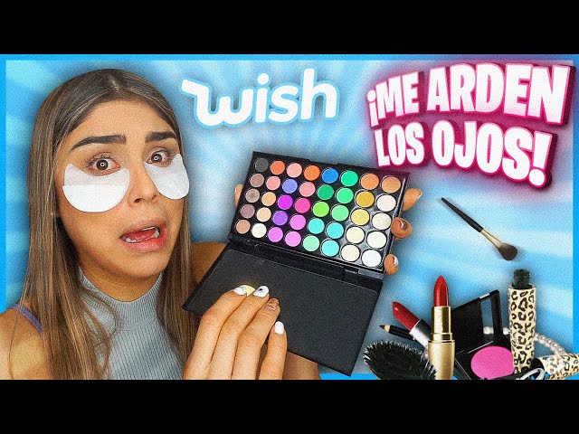 PROBANDO MAQUILLAJE BARATO DE WISH 😱 ME SALIÓ ESTO EN EL OJO ! - Pautips