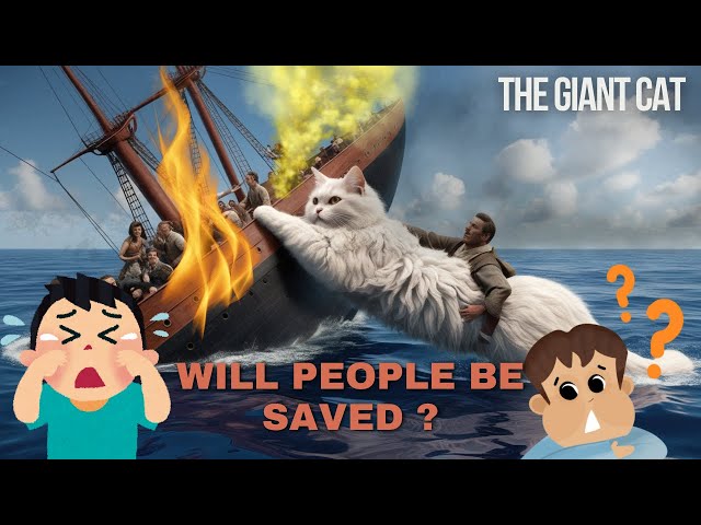 CAN THE GIANT CAT SAVE THE PEOPLE ? Story for Toddlers