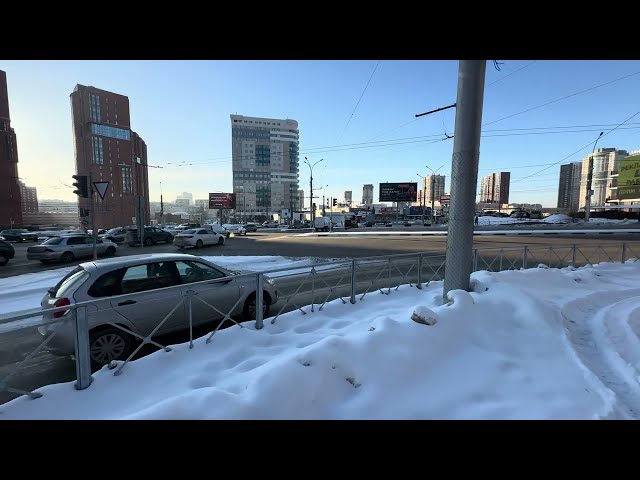 4k Novosibirsk Siberia Walk down the street Big city Russia