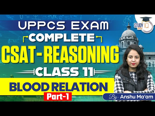 UPPSC CSAT Reasoning: Blood Relation | CSAT Reasoning for UPPCS 2025 Prelims |By Anshu Mam