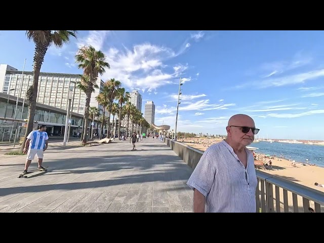 Walking vr video of Barcelona beach part 3