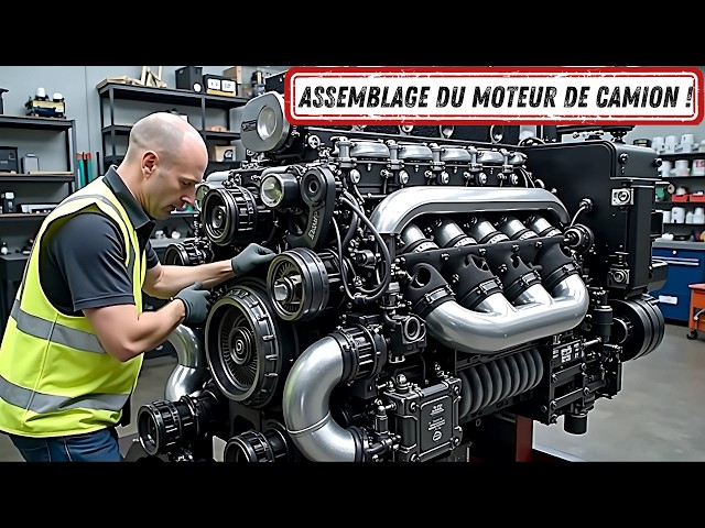 Homme assemble parfaitement un moteur de camion MERCEDES | Par ‪@trucks_channel_razborgruz