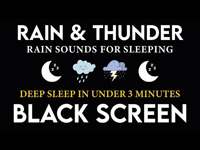 🔴 Rain Sounds for Sleeping 24/7, Deep Sleep with Heavy Rain & Thunder at Night - BLACK SCREEN #43