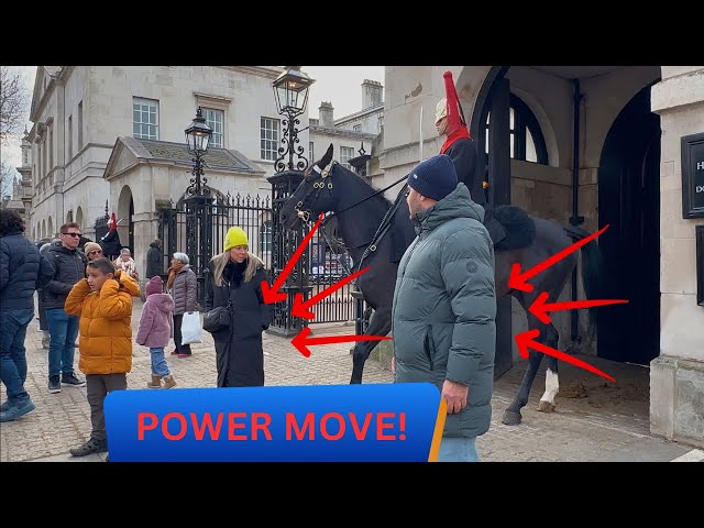 POWER MOVE! KING’S GUARD USES HIS HORSE TO FORCE THEM OUT!