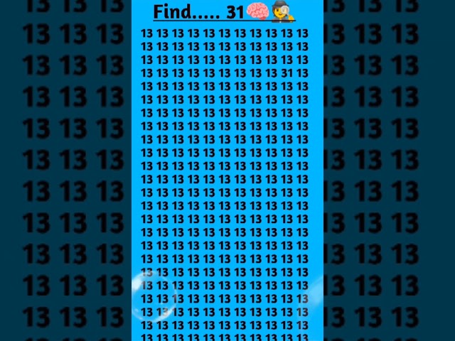 Find the different no. 31 🧠🕵 #testyourbrain #quiz #logicpuzzles #mathpuzzles #fun #eyetestchallenge