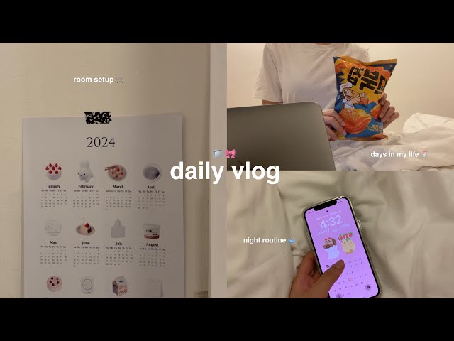 daily vlog 📓 room setup, organizing, cozy days at home, productive studying