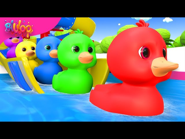 Five Little Ducks Song | Colorful Ducks | BluLoo Nursery Rhymes & Kids Songs