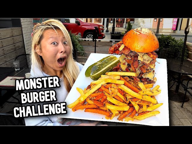 THE MONSTER BURGER CHALLENGE AT THE CHELSEA TAVERN IN DELAWARE!! #RainaisCrazy