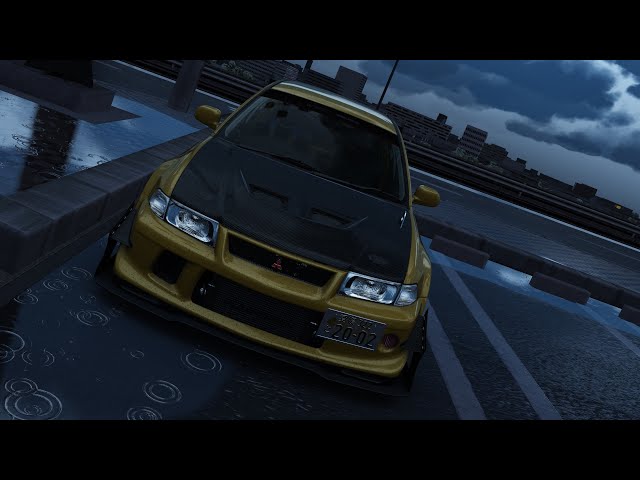 Shutoko revival project - Relaxing drive in heavy rain Evo Aeroblitz