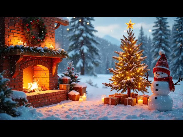 Relaxing Christmas Music Fireplace 🎅 Best Christmas Instrumental Music 2025 🎄Christmas Ambience