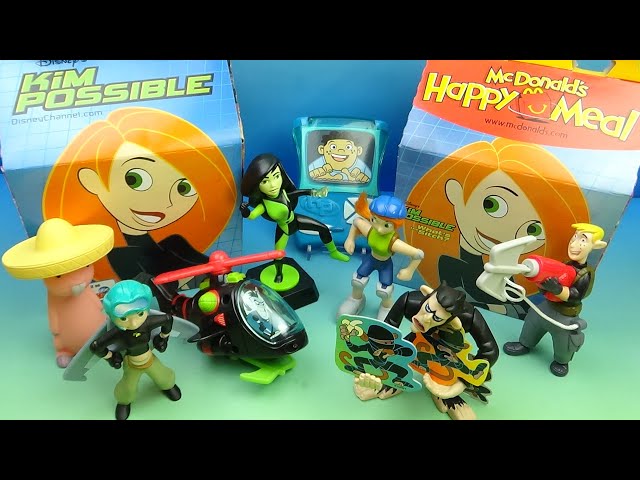 2003 KIM POSSIBLE set of 8 McDONALD'S HAPPY MEAL COLLECTIBLES VIDEO REVIEW