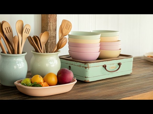 COTTAGE Kitchen Organization Hacks for Spring Cleaning // Vintage Antique Style