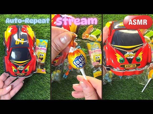 ASMR Candy Unpacking Marshmallow SpongeBob. Most Satisfying Lollipop & Sweet surprise car Unboxing 🍭