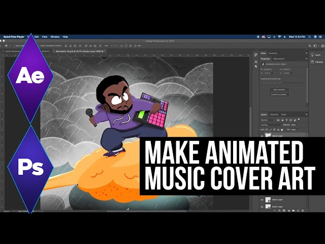 Turn Music (Single/Album) Artwork into an animation from Photoshop to After Effects (Full Video)