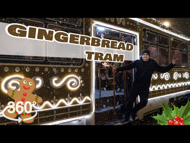 Christmas Tram in Miskolc 2019 - Gingerbread House with holiday lights and accessories | Gaba_VR