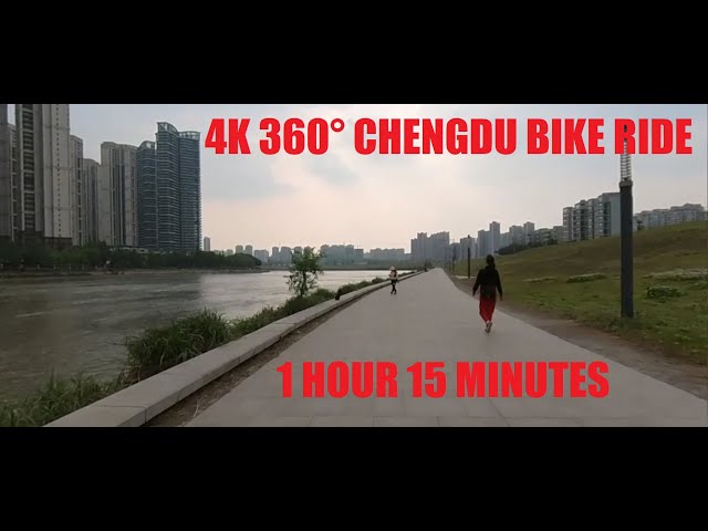 [4K] 360 CHINA BIKE Ride Through Parks and Streets Chengdu China Peloton Stationary Virtual Scenery