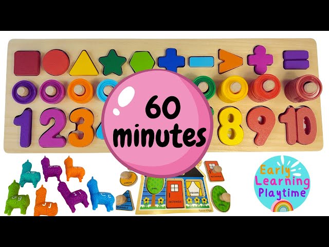 Toddler & Preschool Learning Videos | 60 Minute Compilation| Learn Colors, Numbers, and Alphabets