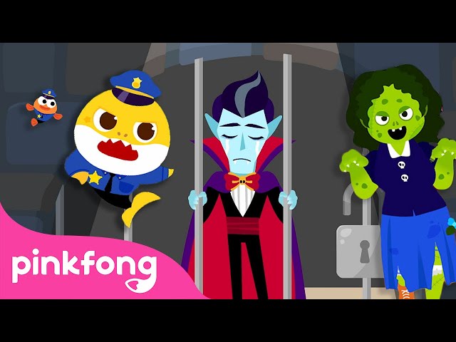 Freeze! Catch the Halloween Monsters! | Police Baby Shark | Kids Halloween Songs | Official Pinkfong