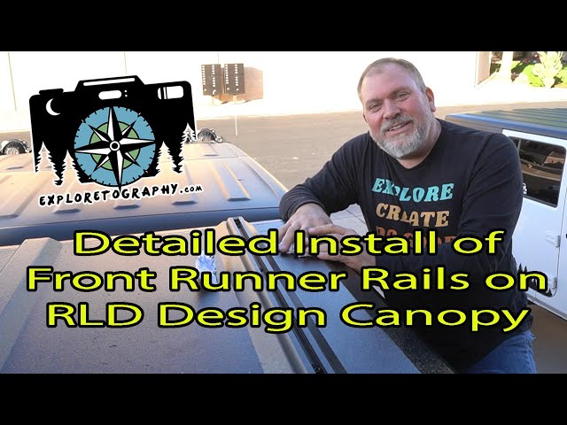 In the Garage: Installing Front Runner Roof Rack Rails on a RLD Design Canopy on a Jeep Gladiator.