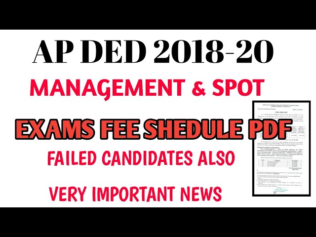 AP DED 2018- 20 FEE SHEDULE PDF , VERY IMPORTANT NEWS, FAILED STUDENTS!Telugu all in one channel 9