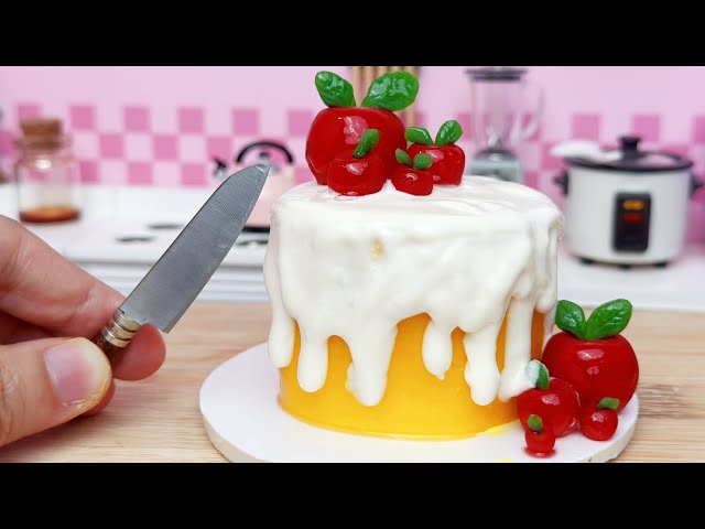 Satisfying Miniature Apple Cake Decorating | Perfect Make Apple Cake Recipe At Home