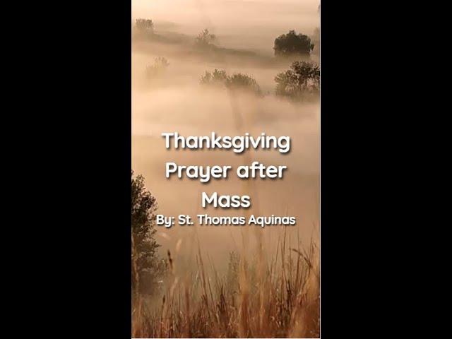 Thanksgiving Prayer After Mass