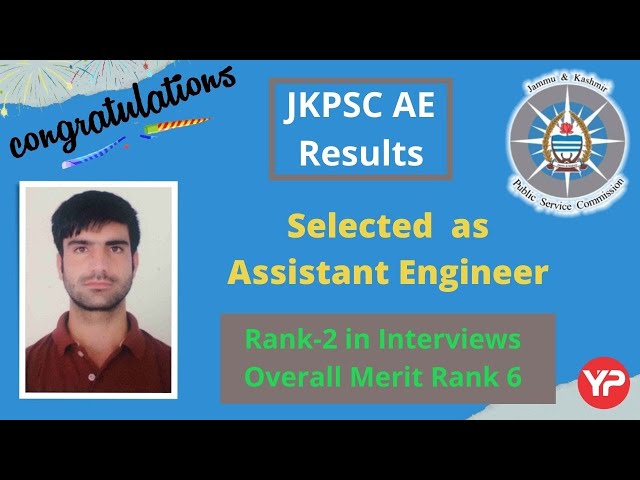 JKPSC AE PWD Selection | Rank 2 in Interviews | NIT Srinagar graduate selected in JKPSC AE PWD