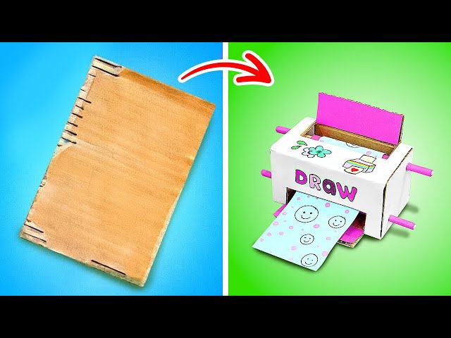 DIY Cardboard Printer?! 😱 || Amazing DIY Projects from Cardboard! Creative Ideas by 123 GO SCHOOL