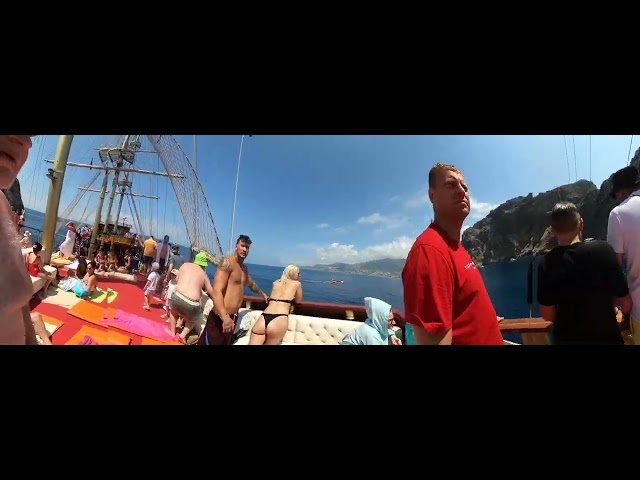 Pirate Boat Alanya Antalya Turkey May June 2024 360 footage GoPro Max Turkey 2024