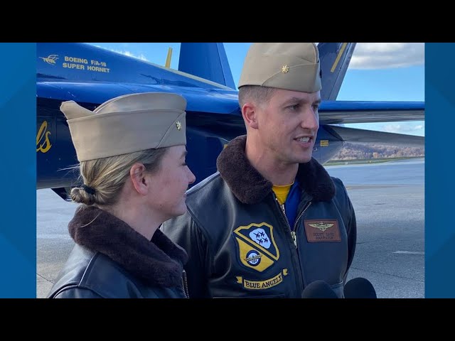 U.S. Navy Blue Angels visit HIA to promote 2025 air show