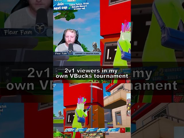 2v1 viewers in my own VBucks tournament #vbucksgiveaway #fortnitetournaments #shorts