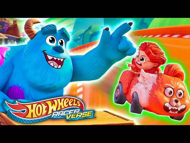 Pixar Friends Join The Mickey Mouse Invitational Relay Race! | | Hot Wheels RacerVerse