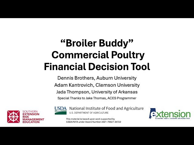 Broiler Buddy Financial Tool Tutorial - Existing Farms