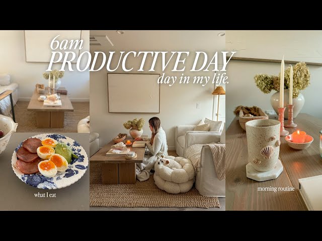 6am productive day in my life | how to build routines, healthy eats, & hormone  balancing habits