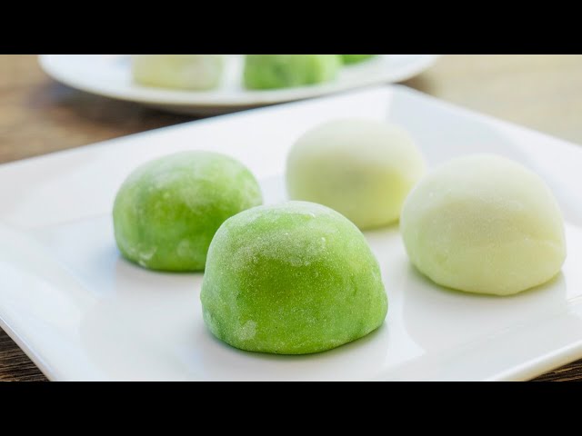 Super easy chewy Mochi in 10 minutes, matcha and nature flavor