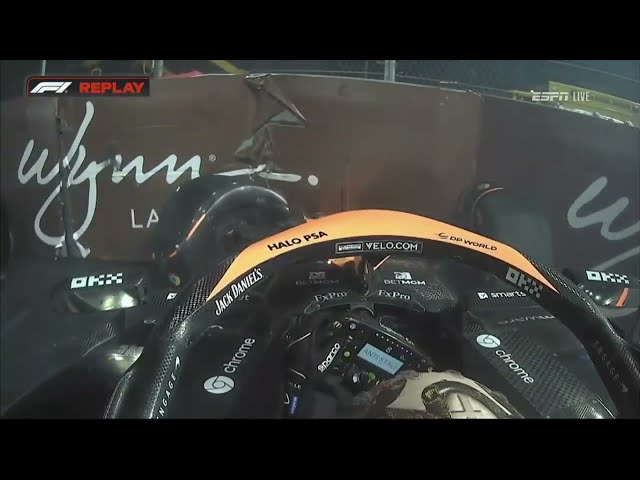 Huge crash from Lando Norris F1 2023 Las Vegas