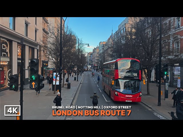 London Bus Journey on a Sunny Day, exploring West to Central | Route 7: East Acton to Oxford Circus