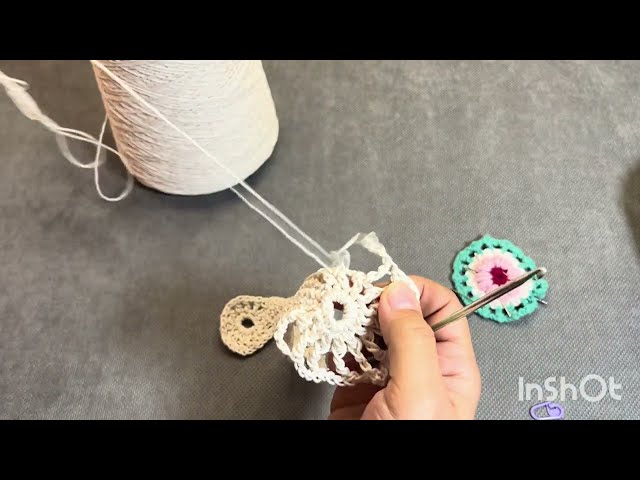 مفرش/سجادة بيضاوي كروشية 3d(الجزء الاول 6_1)Crochet oval 3d runner