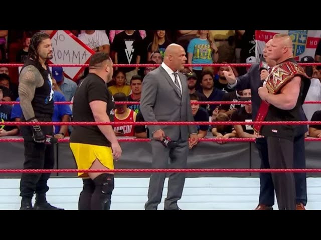 Brock Lesnar vs Roman Reigns vs Samao Joe - WWE RAW 10 July 2017