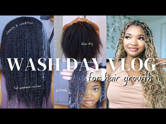 FULL WASH DAY ROUTINE for HAIR GROWTH | PROTECTIVE STYLING | CUSTOMER STORY TIMES | VLOG