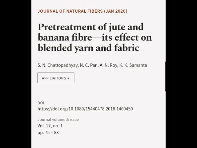 Pretreatment of jute and banana fibre—its effect on blended yarn and fabric | RTCL.TV