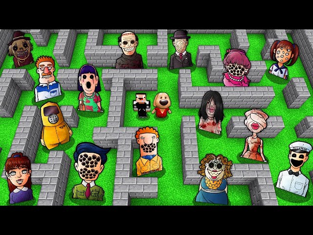 SURVIVAL IN MAZE WITH That's Not My Neighbor CREATURES IN Minecraft ANIMATION - VIDEO - GAMEPLAY