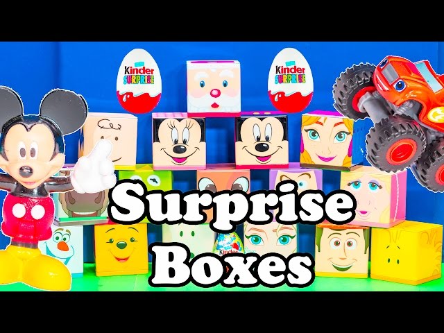 What is inside the Mickey Mouse and Frozen Surprise Boxes?