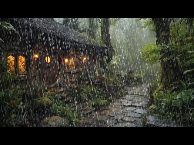 🔴🌧️🌲 Gentle Rain Sounds in a Forest Cabin #rainsound #sleepsounds #rest