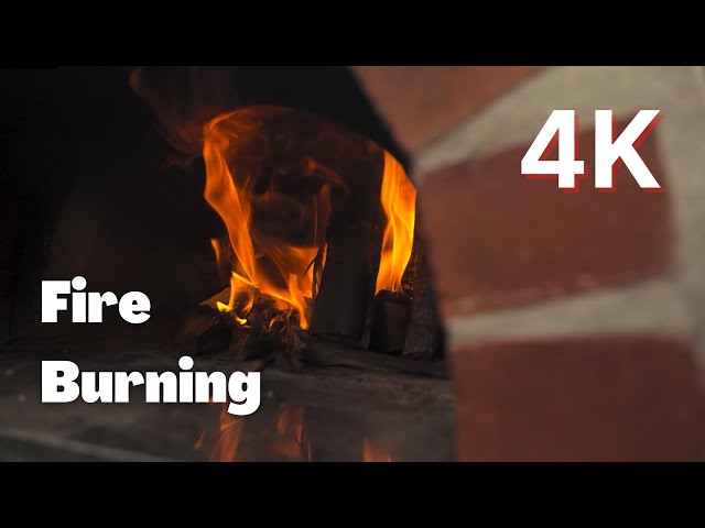 Relaxing Fire Burning   4k Video