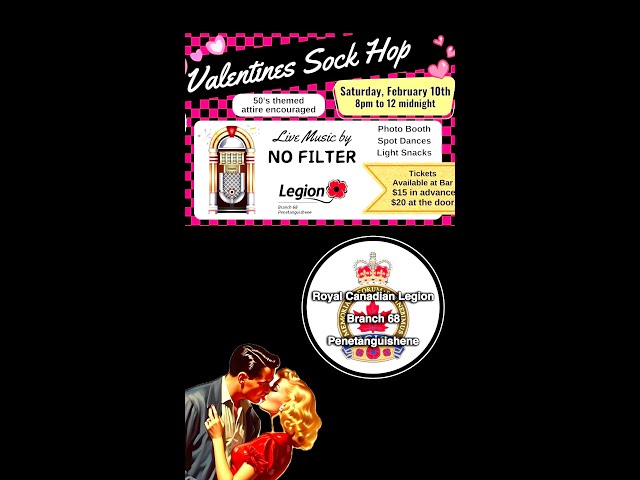 Valentine's Day Sock Hop At The Legion, Branch 68, Penetanguishene! #event #valentinesday #love