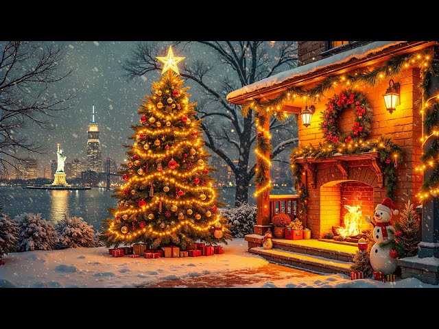 Christmas Ambience 2025 🎄 Instrumental Christmas Music 🌲🎁 Beautiful Snowy Christmas Ambience