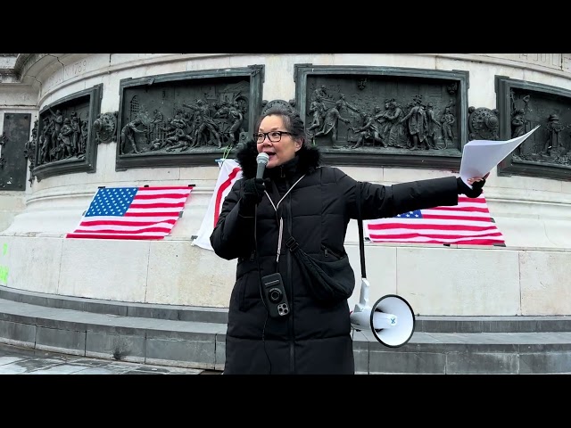 Ada Shen, Democrats Abroad, Anti-Trump Demonstration Speech