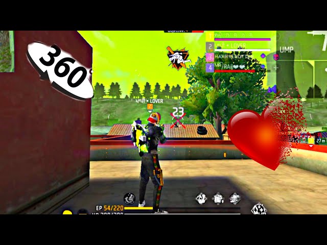 No love💔360° FREE FIRE video in [VR] 4K VIDEO virtual realstic experience 🔥/FREE FIRE MONTAGE song🥀